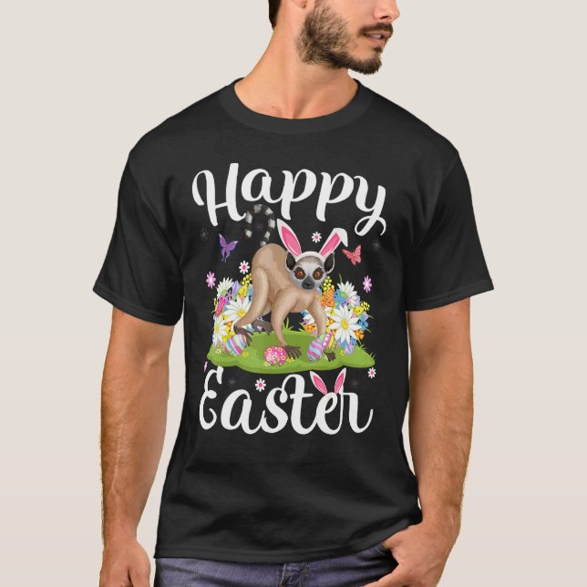 Camiseta Lemur Easter Huevo de caza Floral Lemur Semana San (Anverso)