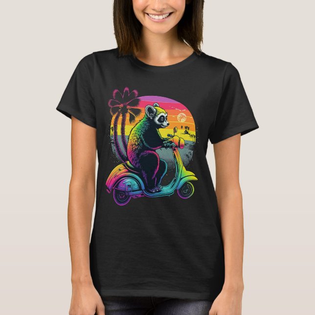 Camiseta Lemur en motocicleta (Anverso)