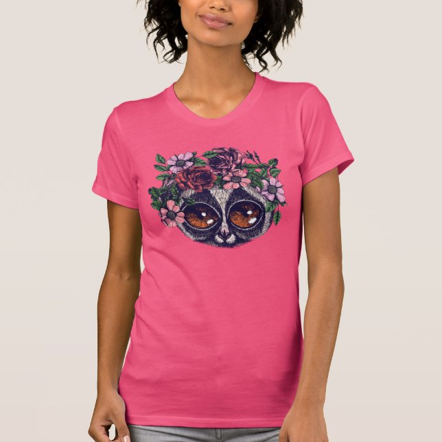 Camiseta Lemur floral dulce (Anverso)