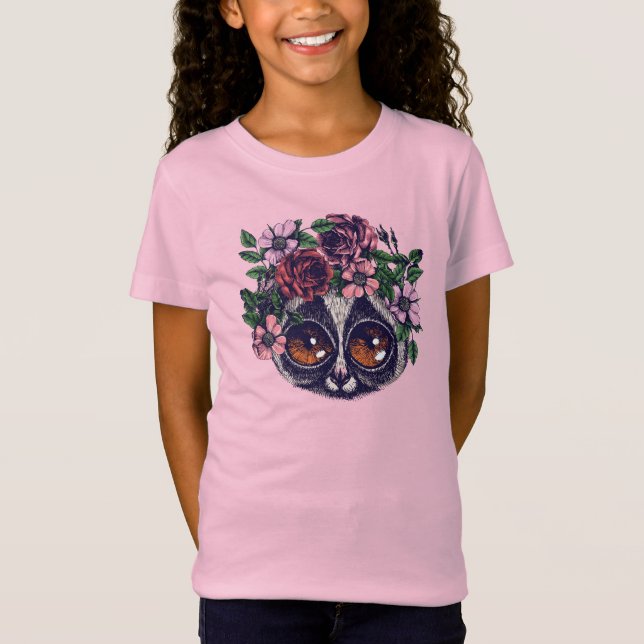 Camiseta Lemur floral dulce (Anverso)
