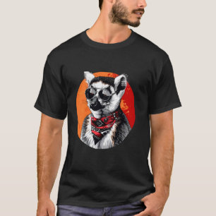 Camiseta Lemur Gafas de sol Retrato de arte Madagascar Monk