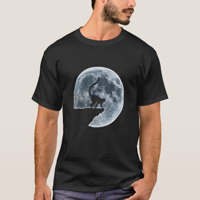 Camiseta Lemur Halloween Costume Moon Silhouette Creepe (Anverso)