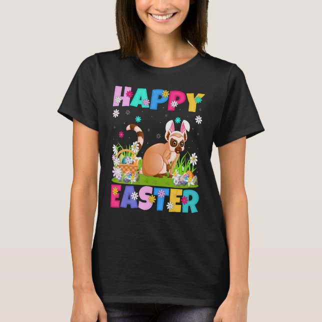 Camiseta Lemur Happy Easter Bunny Lemur Easter Sunday (Anverso)