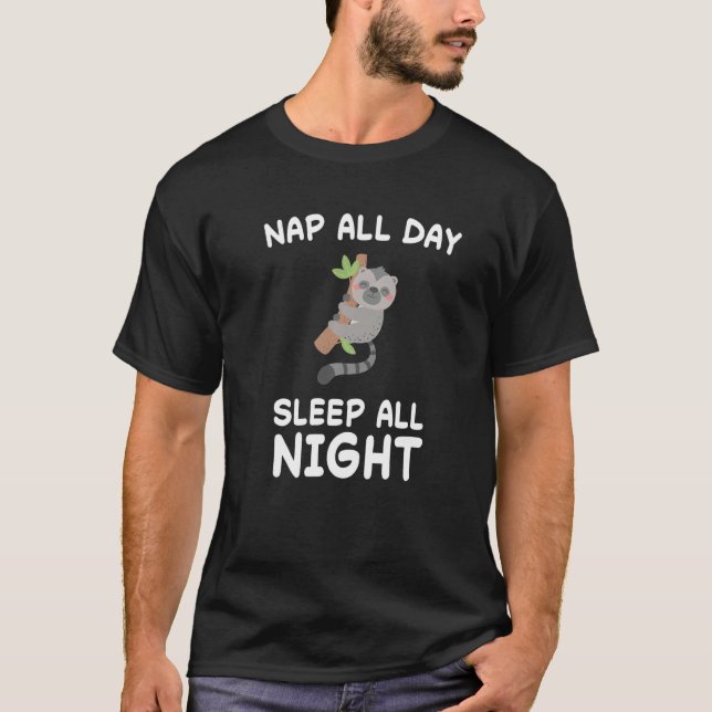 Camiseta Lemur Lemurs Nap Sleep Sleeping Pajama Nightgown (Anverso)