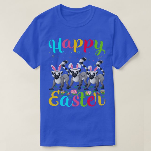 Camiseta Lemur Lover Funny Easter Egny Lemur Happy Eas (Diseño del anverso)