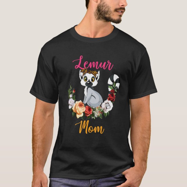 Camiseta Lemur Mom Floral Lemur Bow Tie Lover Mother's Day (Anverso)