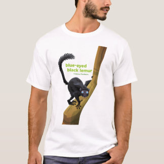 Camiseta Lemur negro de ojos azules (Eulemur)