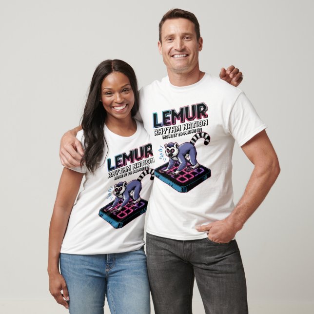 Camiseta Lemur Rhythm Nation Pixel Dance Fiesta (Unisexo)