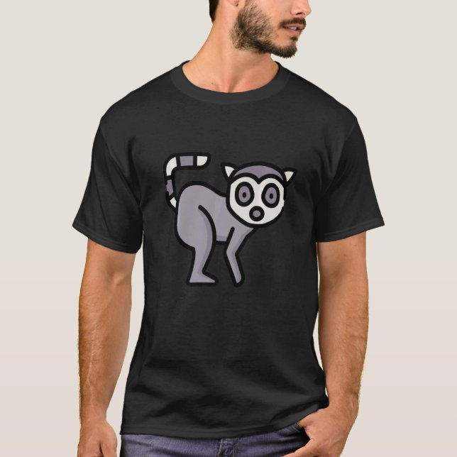 Camiseta Lemur  Ring Tailed Cute Primate  3 (Anverso)