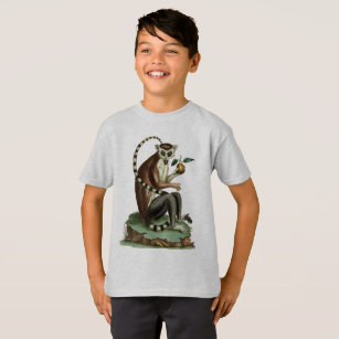 Camiseta Lemur Tee con cola de anillo: Ilustracion Zoológic