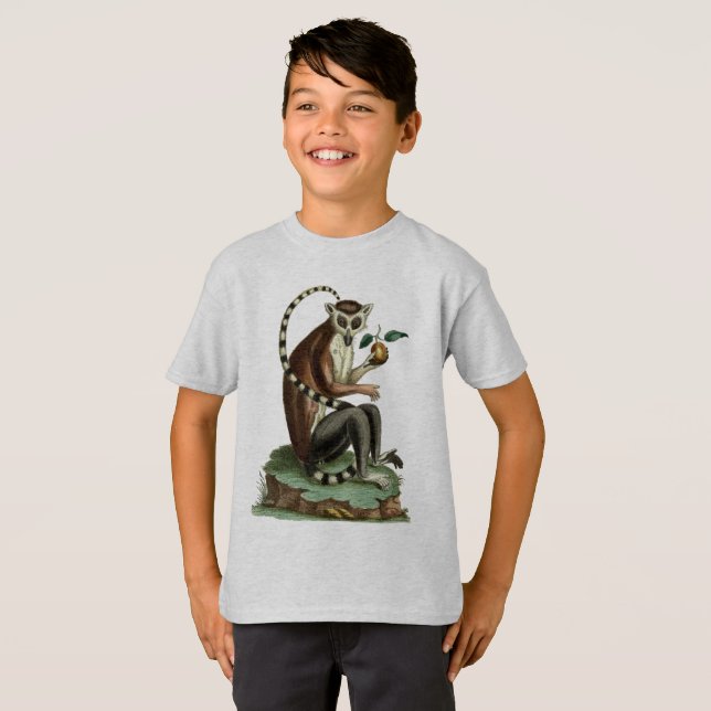Camiseta Lemur Tee con cola de anillo: Ilustracion Zoológic (Anverso completo)