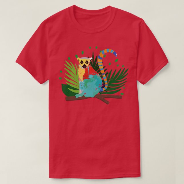 Camiseta Lemur tropical de Madagascar (Diseño del anverso)