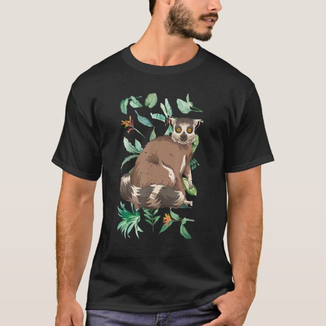 Camiseta Lemur tropical de monos amantes de animales zoológ (Anverso)
