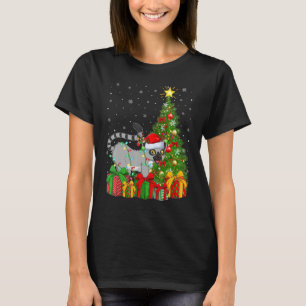 Camiseta Lemur Xmas Holiday Santa Lemur Christmas Tree