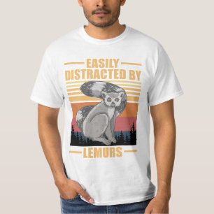 Camiseta lémures divertidos fácilmente distraídos por lémur
