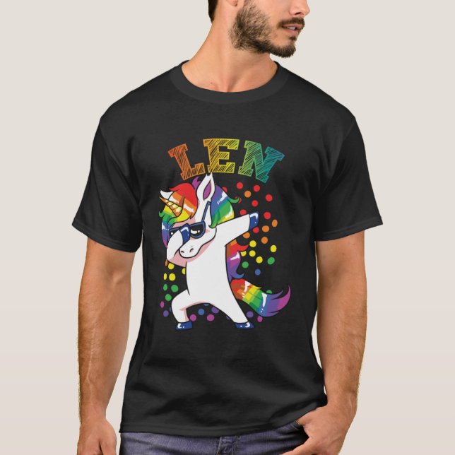 Camiseta Len Dabbing Unicorn (Anverso)