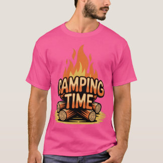 Camiseta Leña de vintage "Camping Time"