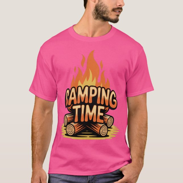 Camiseta Leña de vintage "Camping Time" (Anverso)