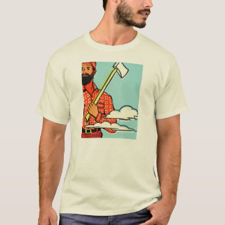CAMISETA LEÑADOR BARBUDO CON EL HACHA. ADAPTABLE