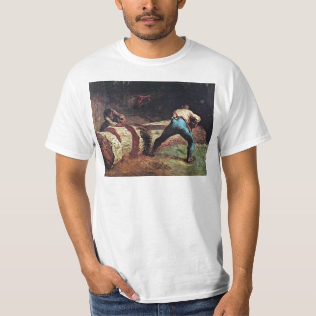 Camiseta Leñadores que asierran la madera por el mijo (la (Anverso)