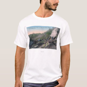 Camiseta Leñadores que llevan registros sobre quebrada por