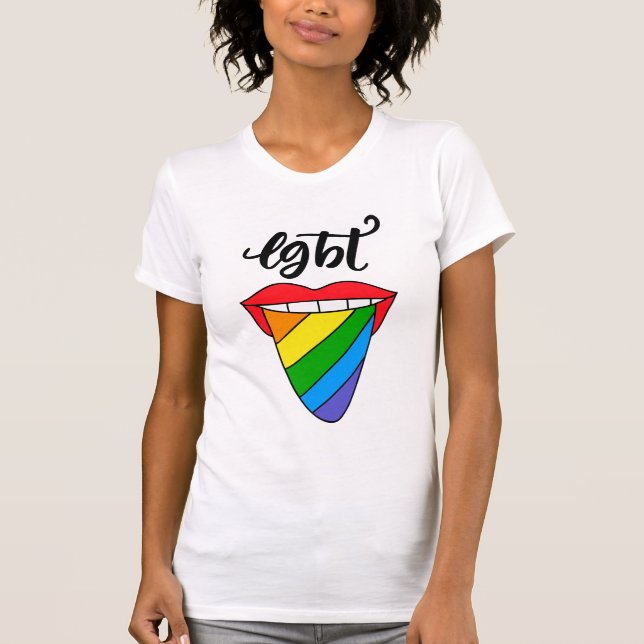 Camiseta Lengua arcoiris LGBT (Anverso)
