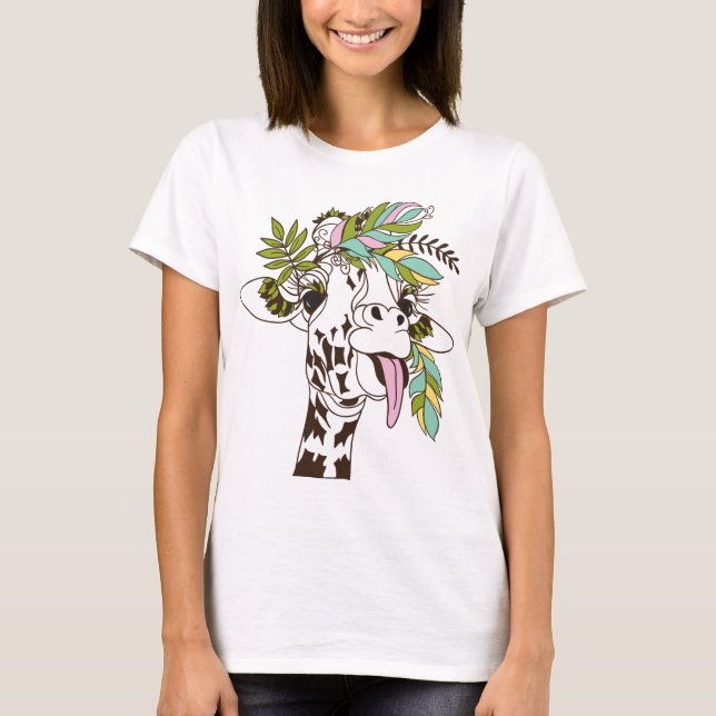 Camiseta Lengua de jirafa - animales bonitos y divertidos p (Anverso)