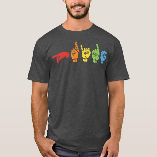 Camiseta Lengua de Rótulo divertida bandera arcoiris gay LG (Anverso)