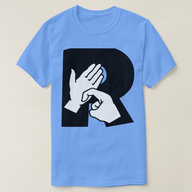 Camiseta Lengua de señas británica Letra R (Diseño del anverso)