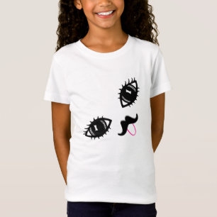 Camiseta Lengua linda del bigote de la sonrisa que pega