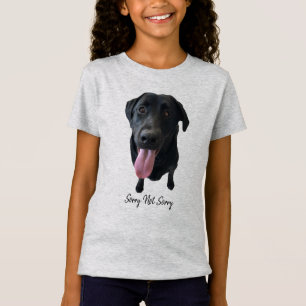 Camiseta Lengua sonriente del laboratorio negro hacia fuera
