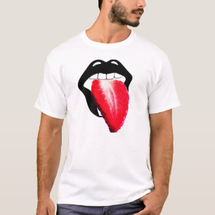 Camiseta Lengua-tirón de la fresa