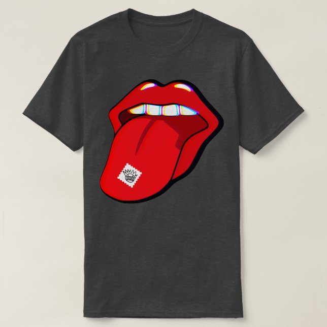 Camiseta Lengua Trippy de Ácido Boognish Tab (Diseño del anverso)