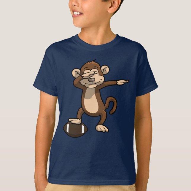Camiseta Lenguado del fútbol del mono que frota (Anverso)