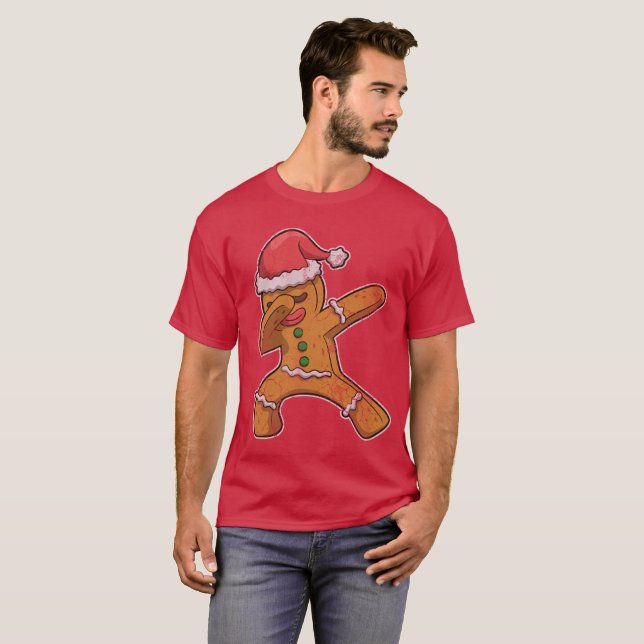Camiseta Lenguado del hombre de pan de jengibre que frota (Anverso completo)