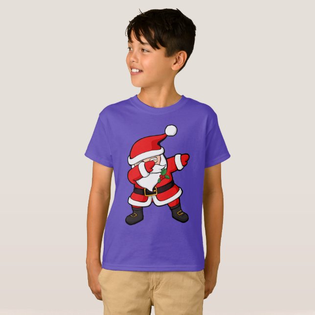 Camiseta Lenguado del navidad de Papá Noel que frota (Anverso completo)