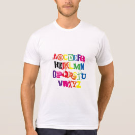 Camiseta Lenguaje alfabético divertida tipografía arcoiris