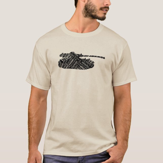 Camiseta Lenguaje alfabético fonético del tanque militar (Anverso)