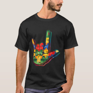Camiseta Lenguaje de amor Autismo Awareness Support Puzzle