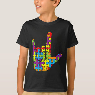 Camiseta Lenguaje de amor Rompecabezas autistas Autismo adv