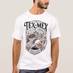Camiseta Lenguaje de amor Tex Mex Dallas Silueta de comida