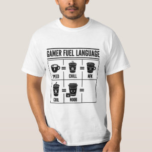 Camiseta Lenguaje de combustible para jugadores divertido c