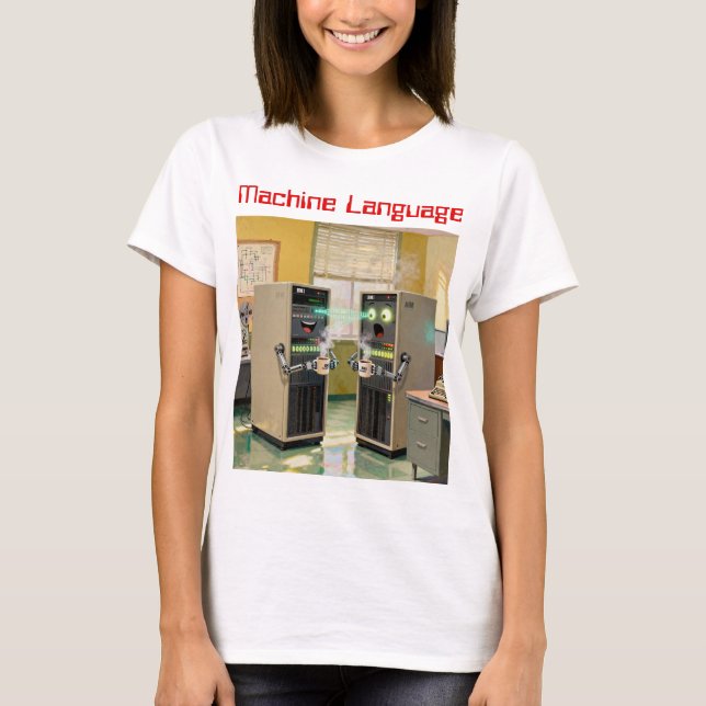 Camiseta “Lenguaje de máquina” - Tecnología humorística     (Anverso)