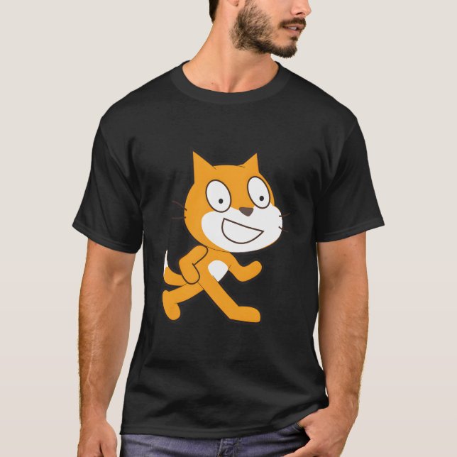 Camiseta Lenguaje de programación Scratch Mascot Cat oficia (Anverso)