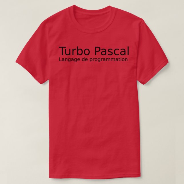 Camiseta lenguaje de programación Turbo Pascal (Diseño del anverso)