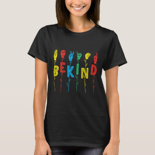 Camiseta Lenguaje de Rótulo amable mano Autismo Concienciac