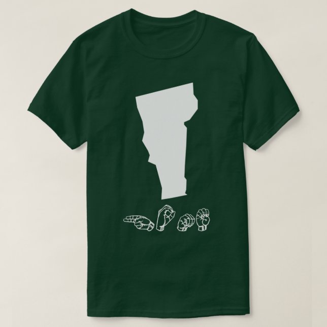 Camiseta Lenguaje de Rótulo americano ASL Vermont T (Diseño del anverso)