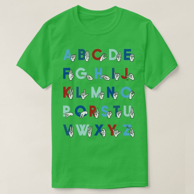 Camiseta Lenguaje de Rótulo ASL Alphabet Béisbol (Diseño del anverso)