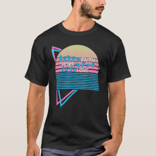 Camiseta Lenguaje de Rótulo ASL Fe Retro Esperanza Amor