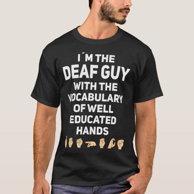 Camiseta Lenguaje de Rótulo Asl Gesture Sensibilización Sor (Anverso)